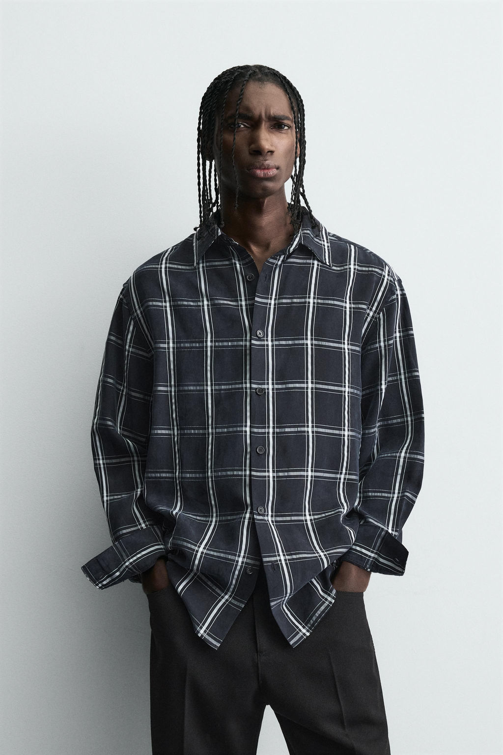 FLOWING CHECK SHIRT - Zara фото 2