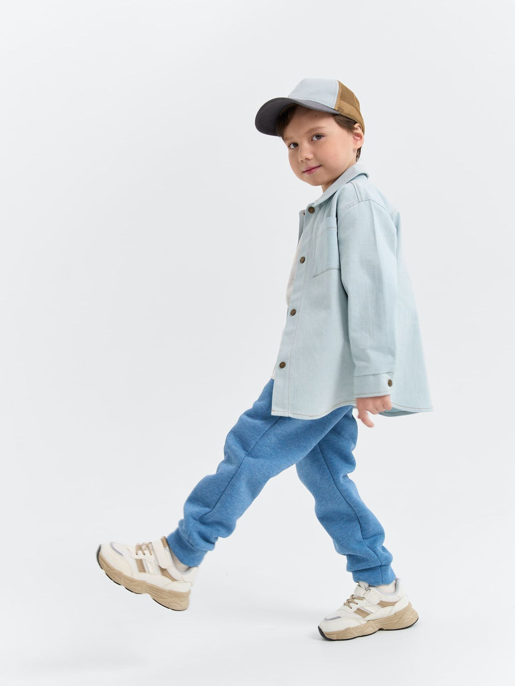 Джоггеры с задним карманом Голубика утепленные - Bungly фото 6