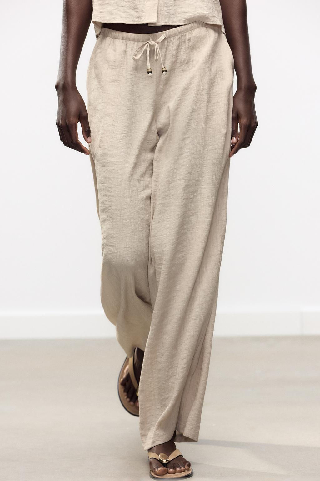 WIDE-LEG TROUSERS WITH ELASTIC WAISTBAND - Zara фото 14