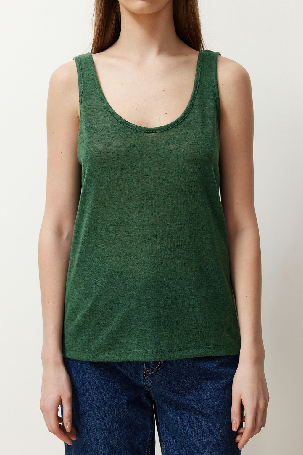 Yesil Relaxed/Rahat Kal?p Havuz Yaka S?rt Detayl? Orme Bluz TWOSS24BZ00451 - Trendyolmilla фото 5