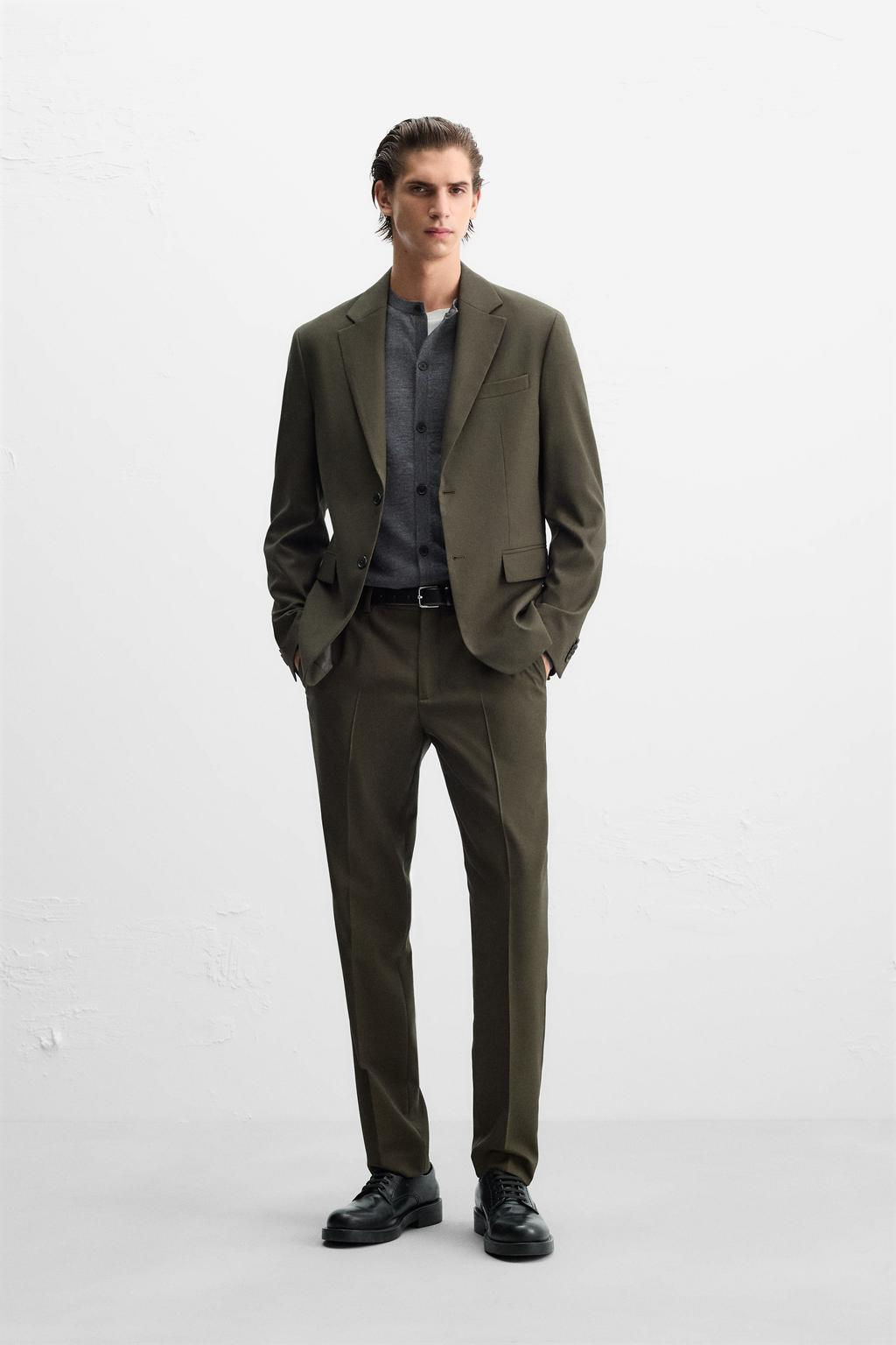 TEXTURED SUIT TROUSERS - Zara фото 2