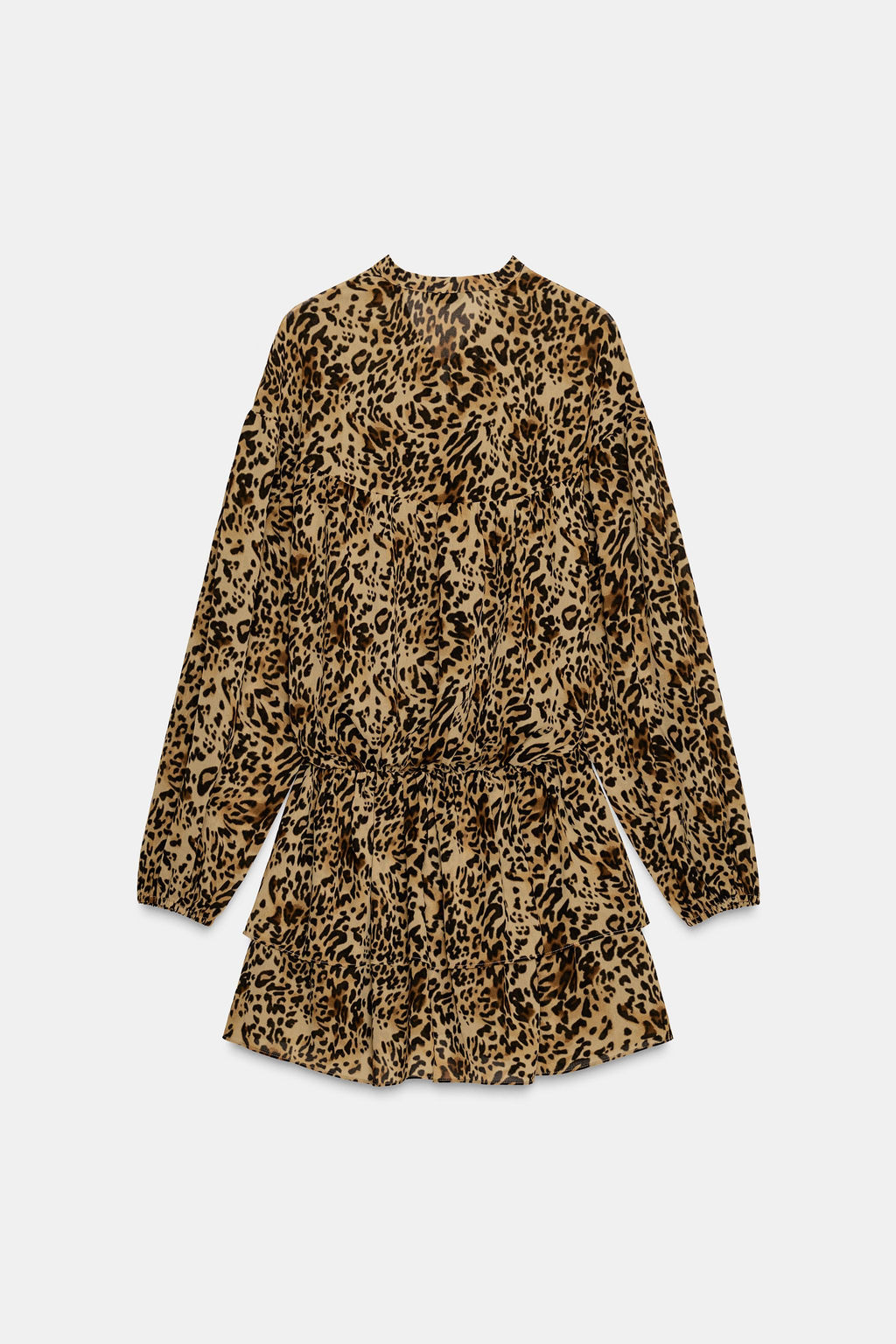 ANIMAL PRINT DRESS WITH RUFFLES