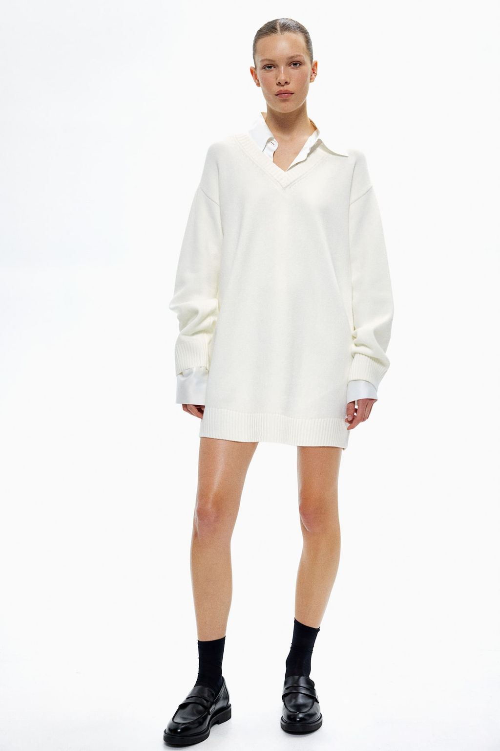 Vestido de punto con escote de pico - H&m фото 3