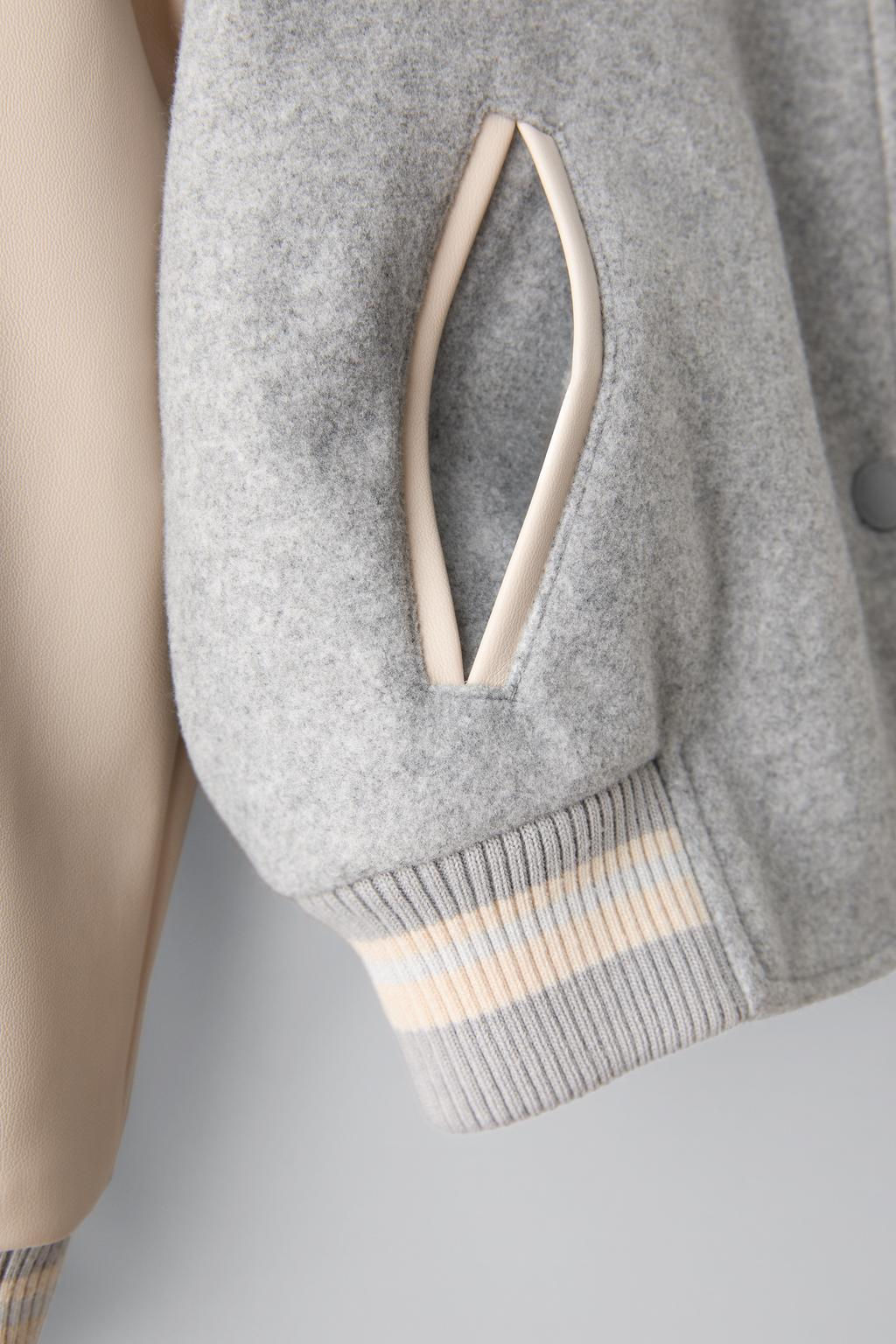 CONTRAST VARSITY BOMBER JACKET - Zara фото 4
