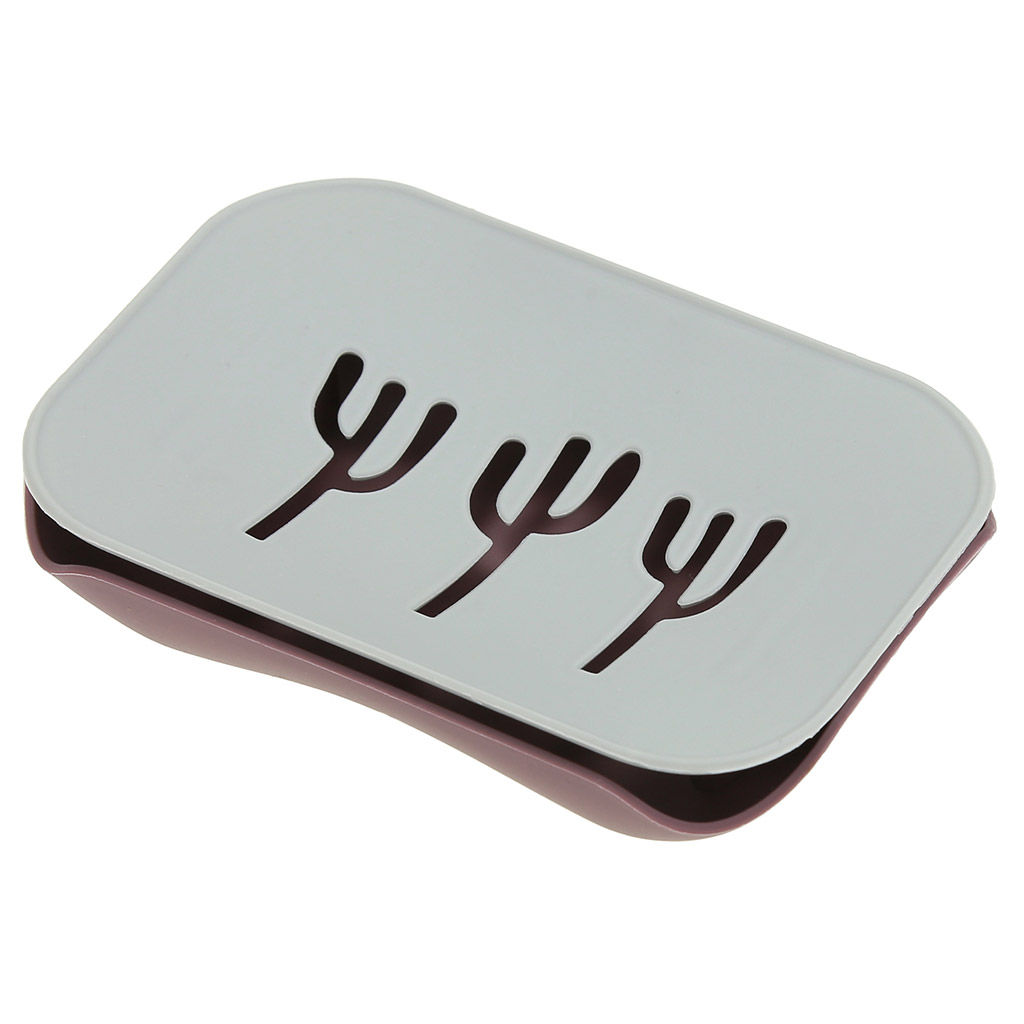 Мыльница настольная пластмассовая Кактус прямоугольная, 15х10,5х2,8см, матовый пластик, цвета микс, в п/эт пакете (Китай) - Домашняя мода фото 2