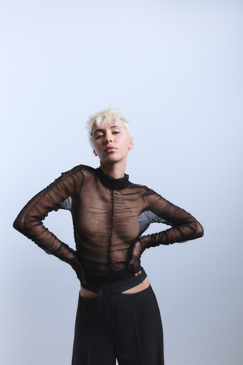 100% SILK DRAPED TOP - Zara фото 10