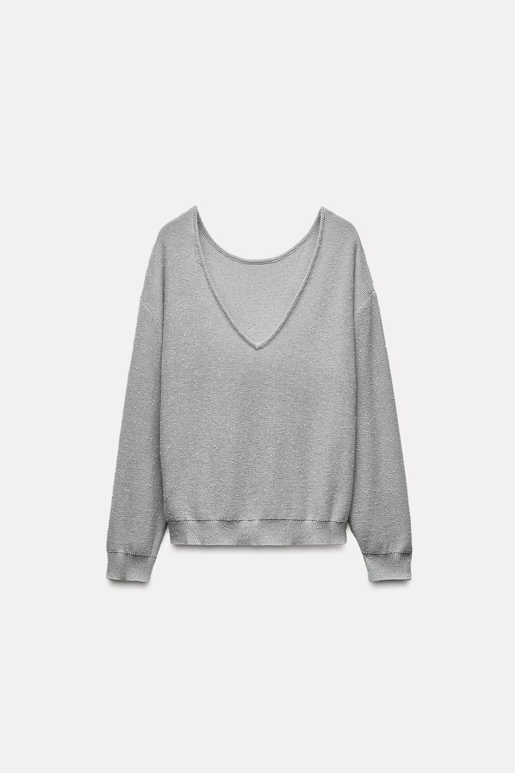 BEADED KNIT SWEATER - Zara фото 4