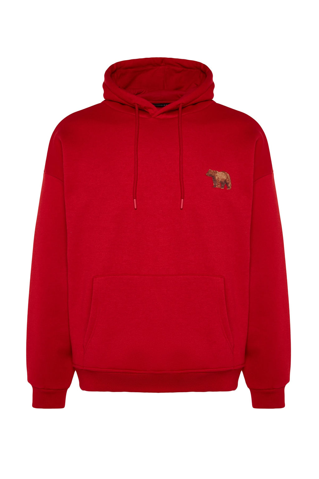 TRENDYOL MAN Gri Oversize/Genis Kesim Kapusonlu Hayvan Nak?sl? Ici Polarl? Sweatshirt TMNAW24SW00097 - Trendyolmilla фото 13