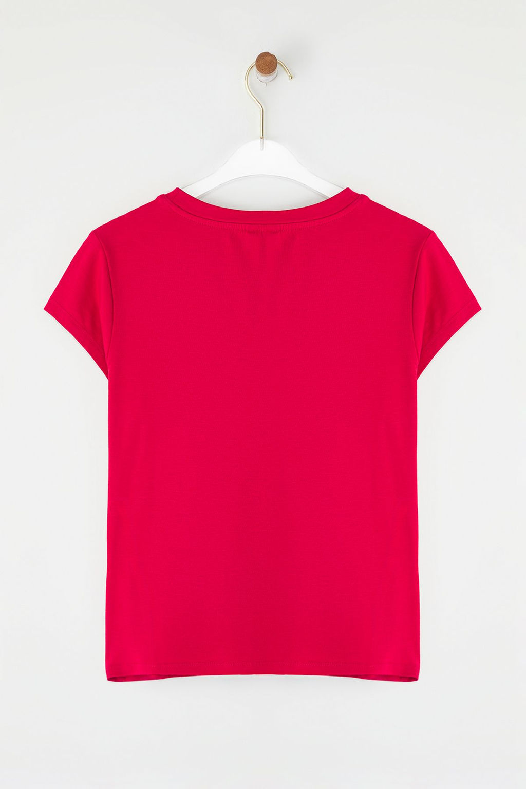 K?rm?z? Yumusak Bambu Icerikli Vucudu Saran Bisiklet Yaka Esnek Orme Bluz TWOSS25BZ00530