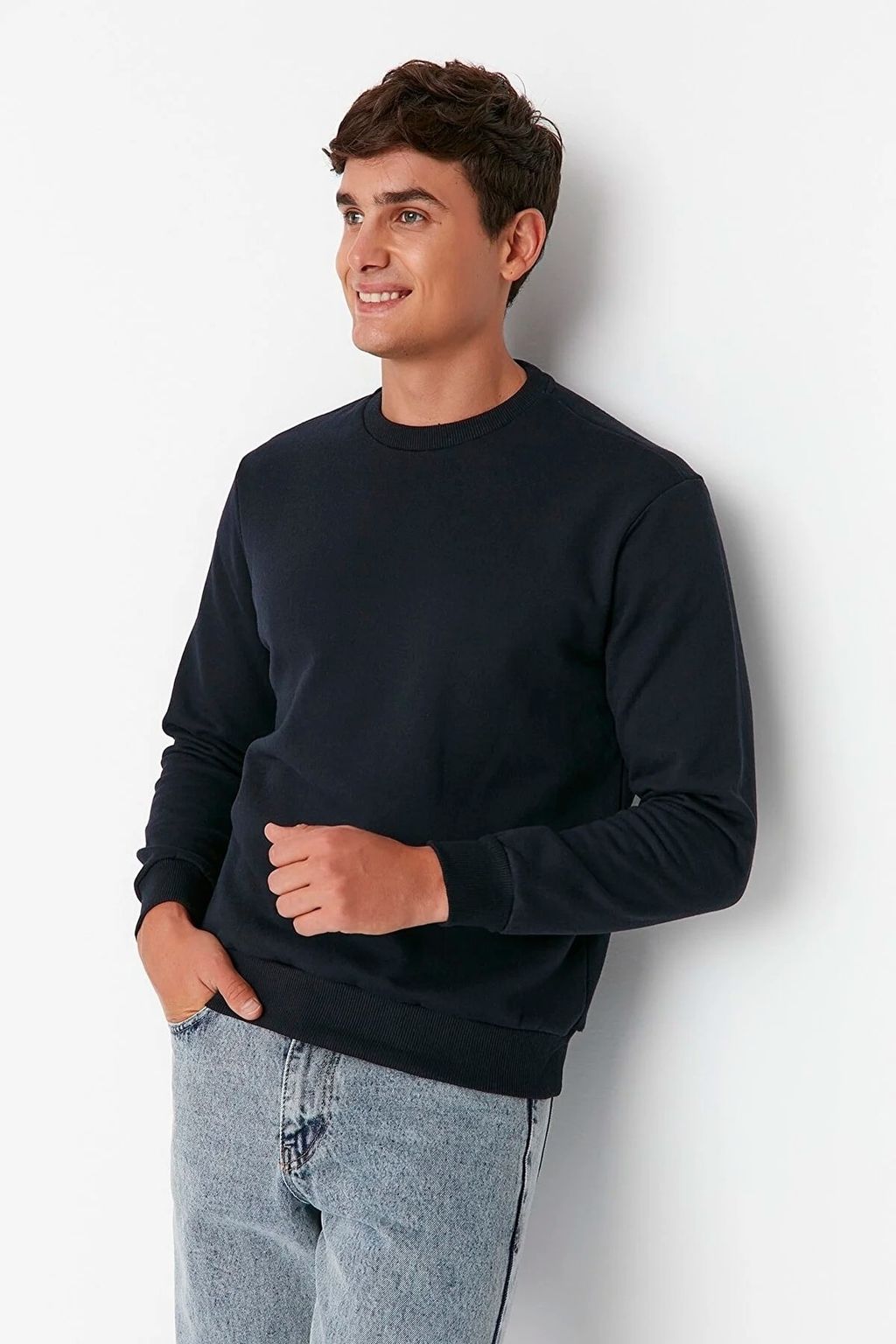 Lacivert Regular/Normal Kesim Ici Polar/S?cak Tutan Sweatshirt TMNAW21SW1208