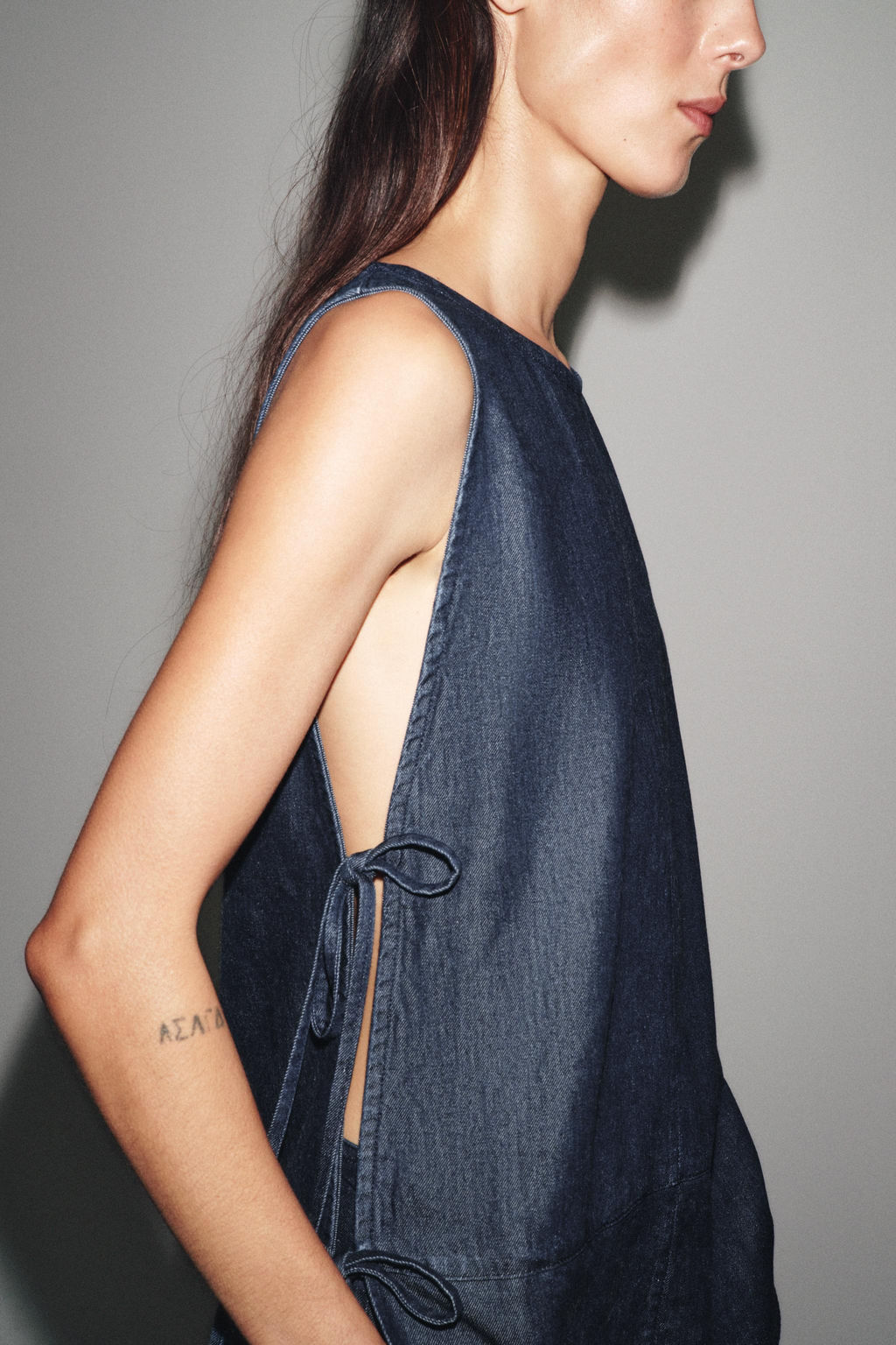 ZW COLLECTION DENIM TIE TOP - Zara фото 17