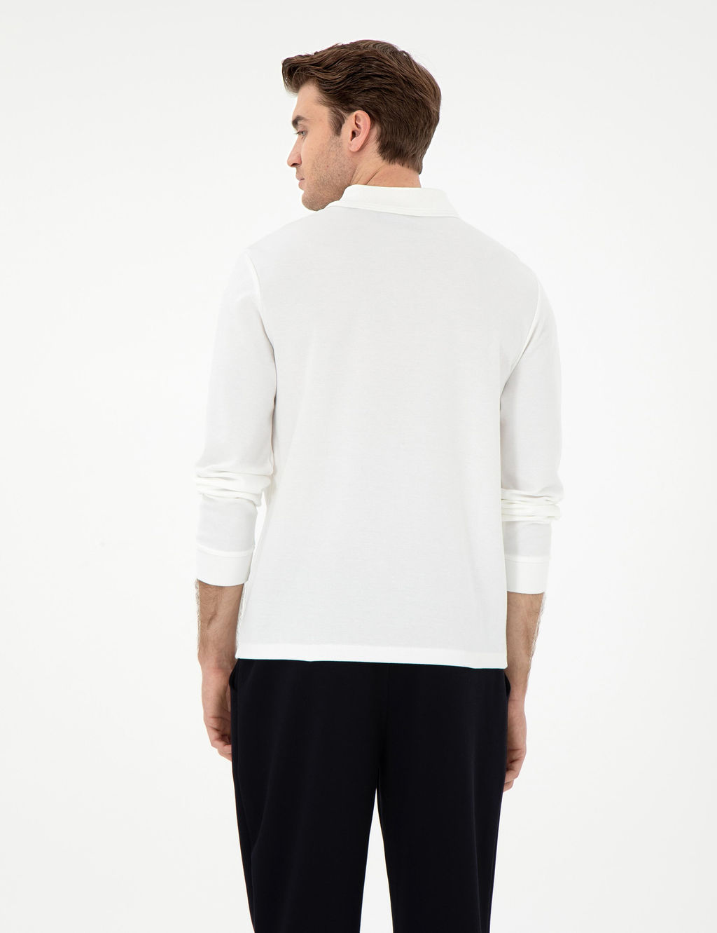 Ekru Slim Fit K_vr_lmaz Yaka Sweatshirt - Pierre cardin фото 5