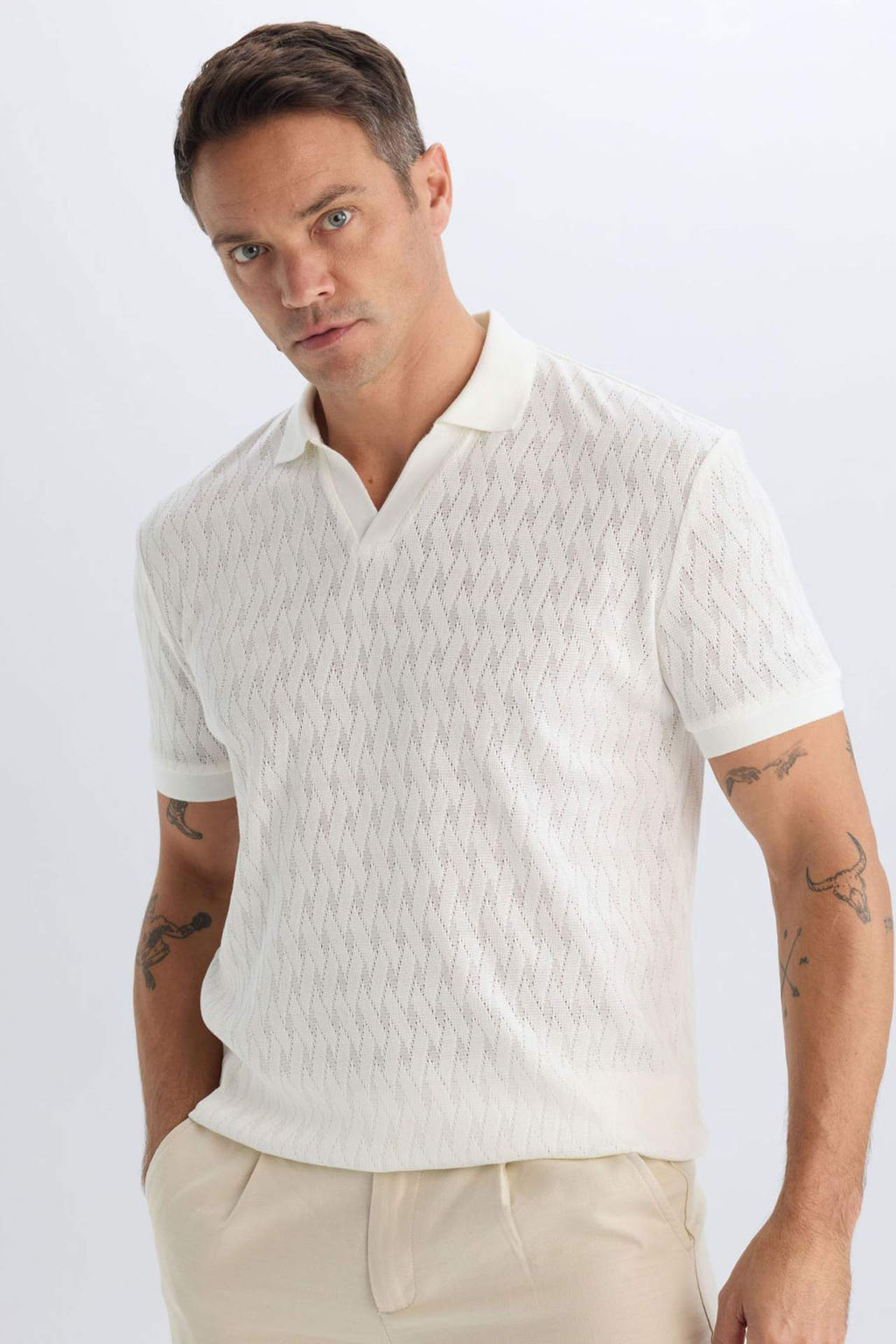 Regular Fit K?sa Kollu Polo Tisort - Defacto фото 8