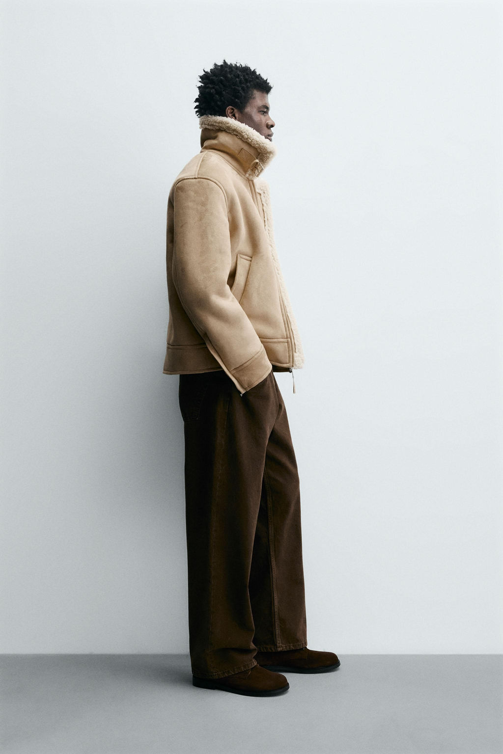 DOUBLE-FACED FAUX SUEDE JACKET - Zara фото 3