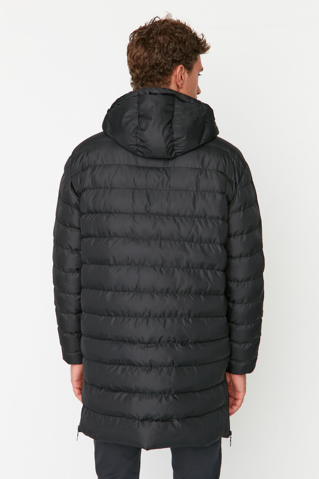 TRENDYOL MAN Siyah Regular Fit Yan? Fermuarl? Ruzgara Dayan?kl? K?sl?k Mont TMNAW23MO00064 - Trendyolmilla фото 10