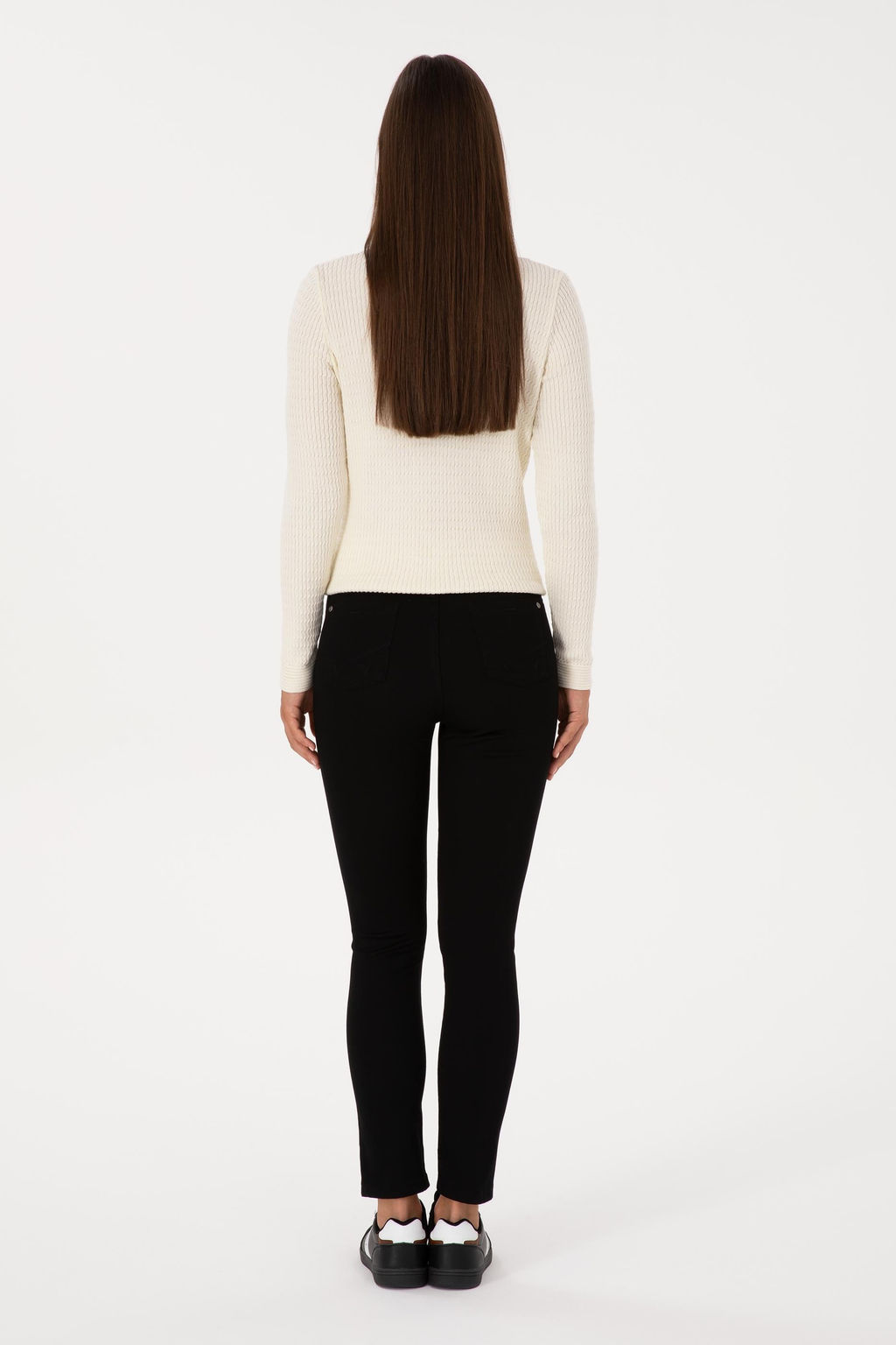 Kad_n Siyah Toothpick Fit Kanvas Pantolon