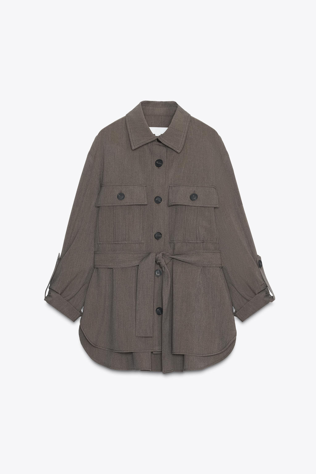 ROLL-UP SLEEVE SHIRT WITH BELT - Zara фото 6