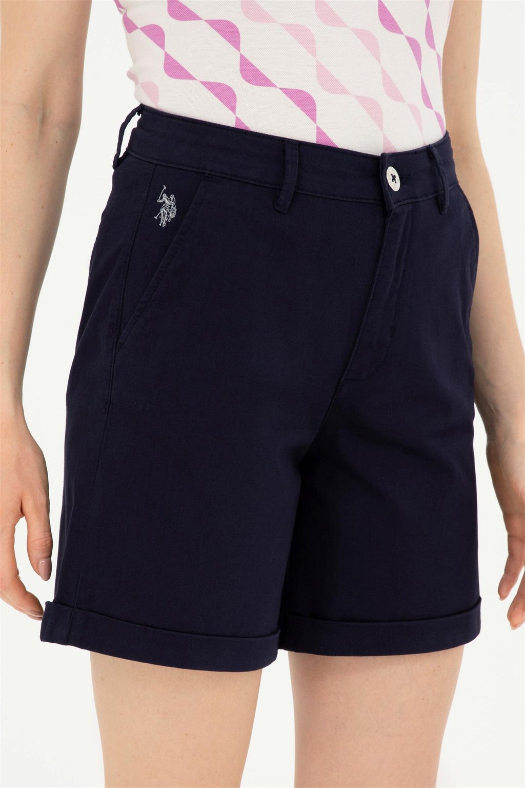 Женские темно-синие тканые шорты Неожиданная скидка в корзине - U.s. polo assn фото 5