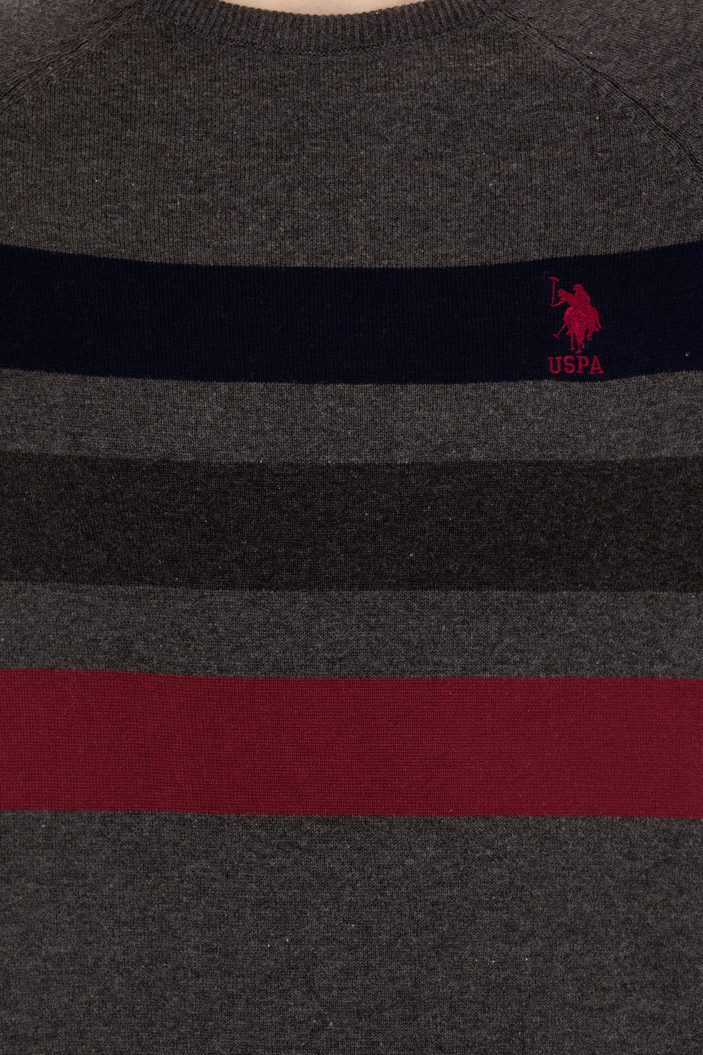 U. S. Polo Assn Мужской серый меланжевый трикотаж с круглым вырезом - U.s. polo assn фото 6