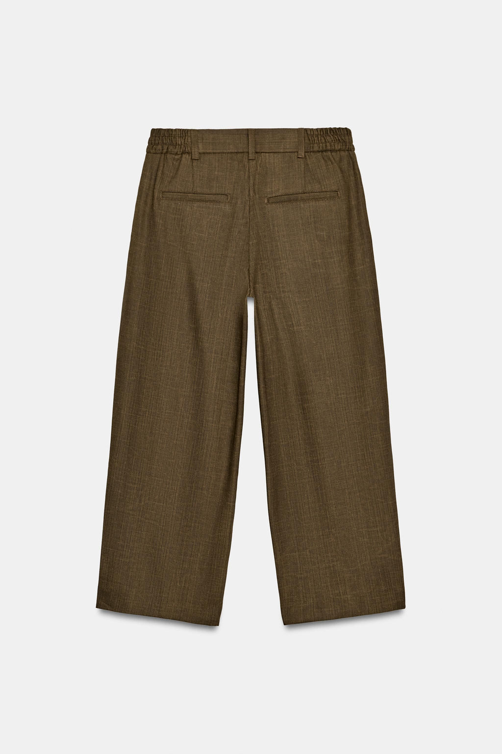 PANTAL?N CROPPED PINZAS ZW COLLECTION / Khaki - Zara фото 5