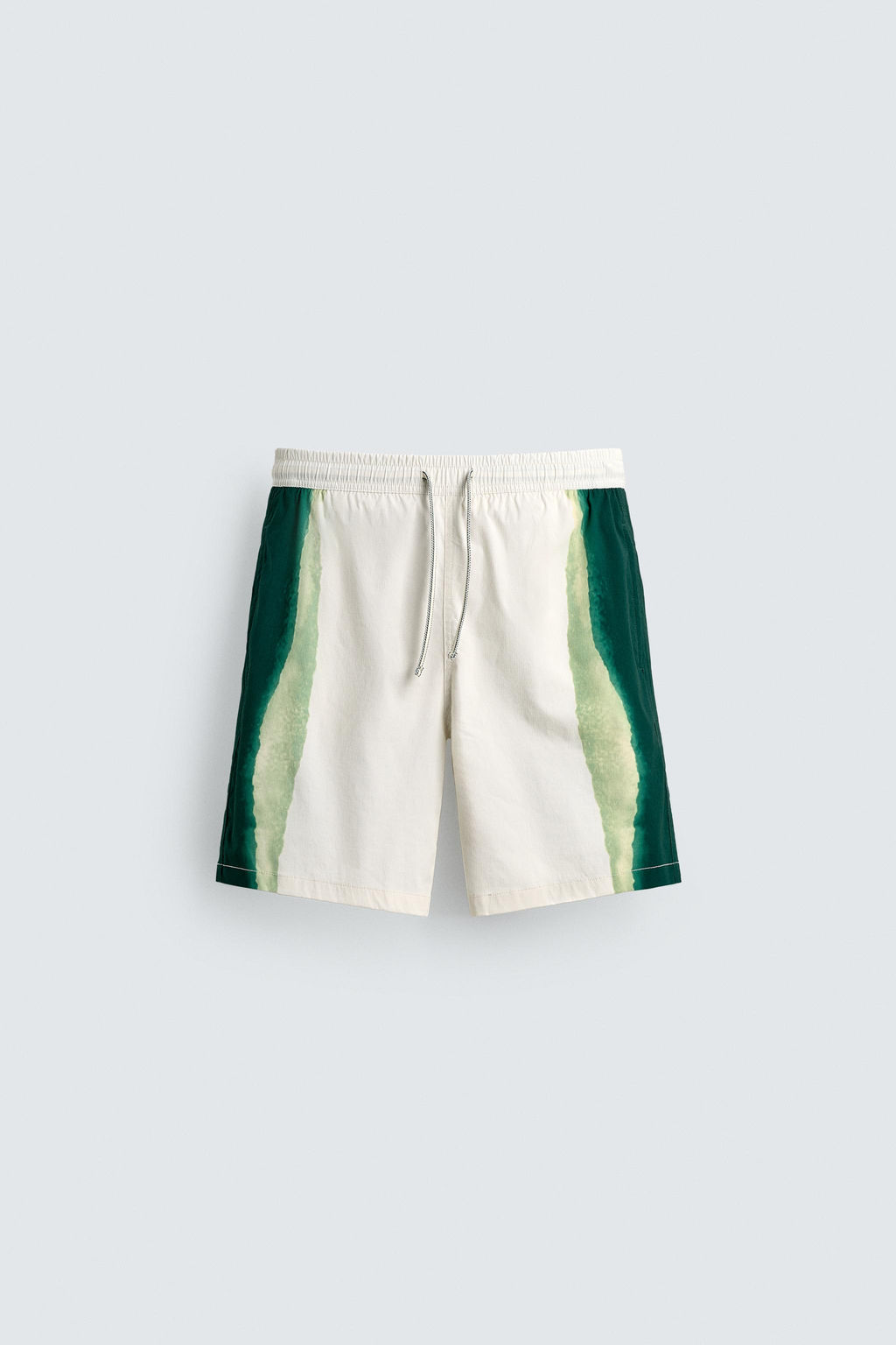 LONG STRIPED PRINT SWIMMING TRUNKS