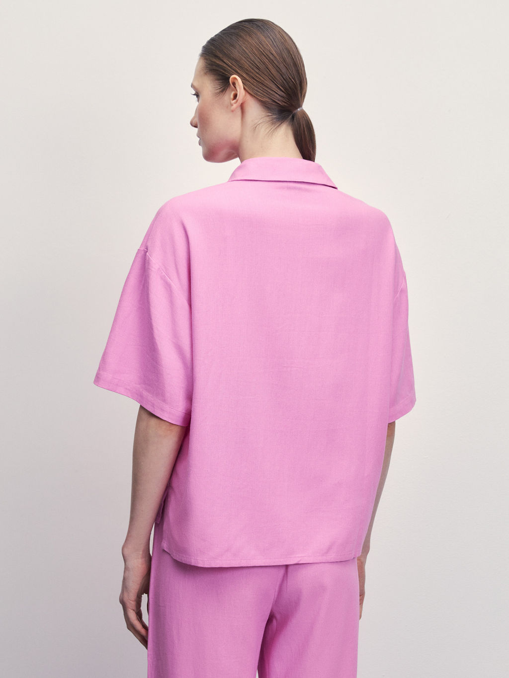 Льняная рубашка прямого кроя / Zarina  фото 4