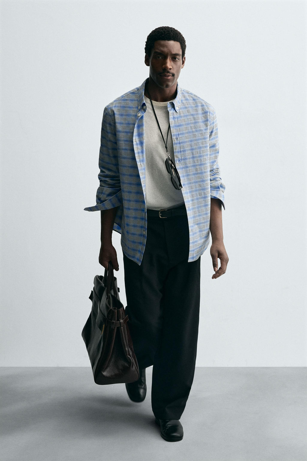 CHECK BUTTON-DOWN COLLAR SHIRT - Zara фото 7