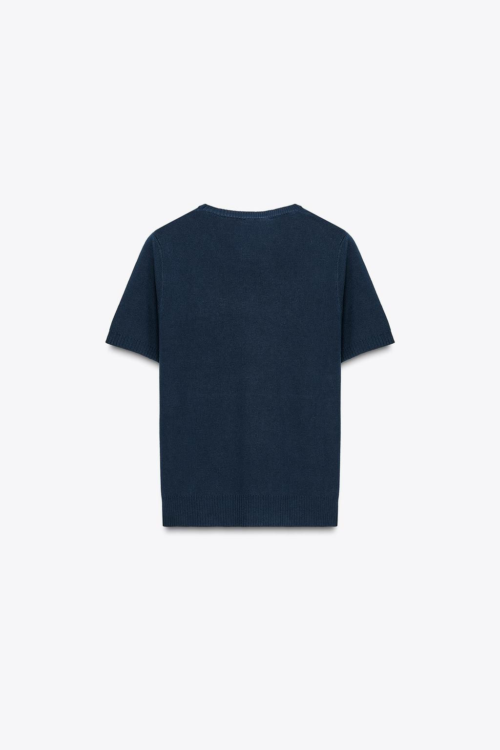 PLAIN KNIT SHORT SLEEVE TOP - Zara фото 7