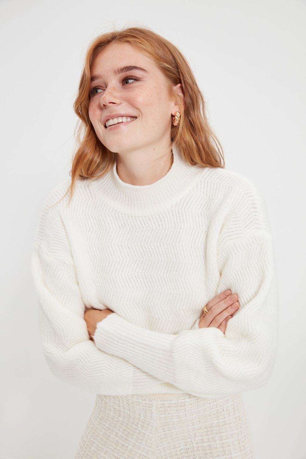 Bordo Yumusak Dokulu Kol Detayl? Triko Kazak TWOAW21KZ0204 - Trendyolmilla фото 27