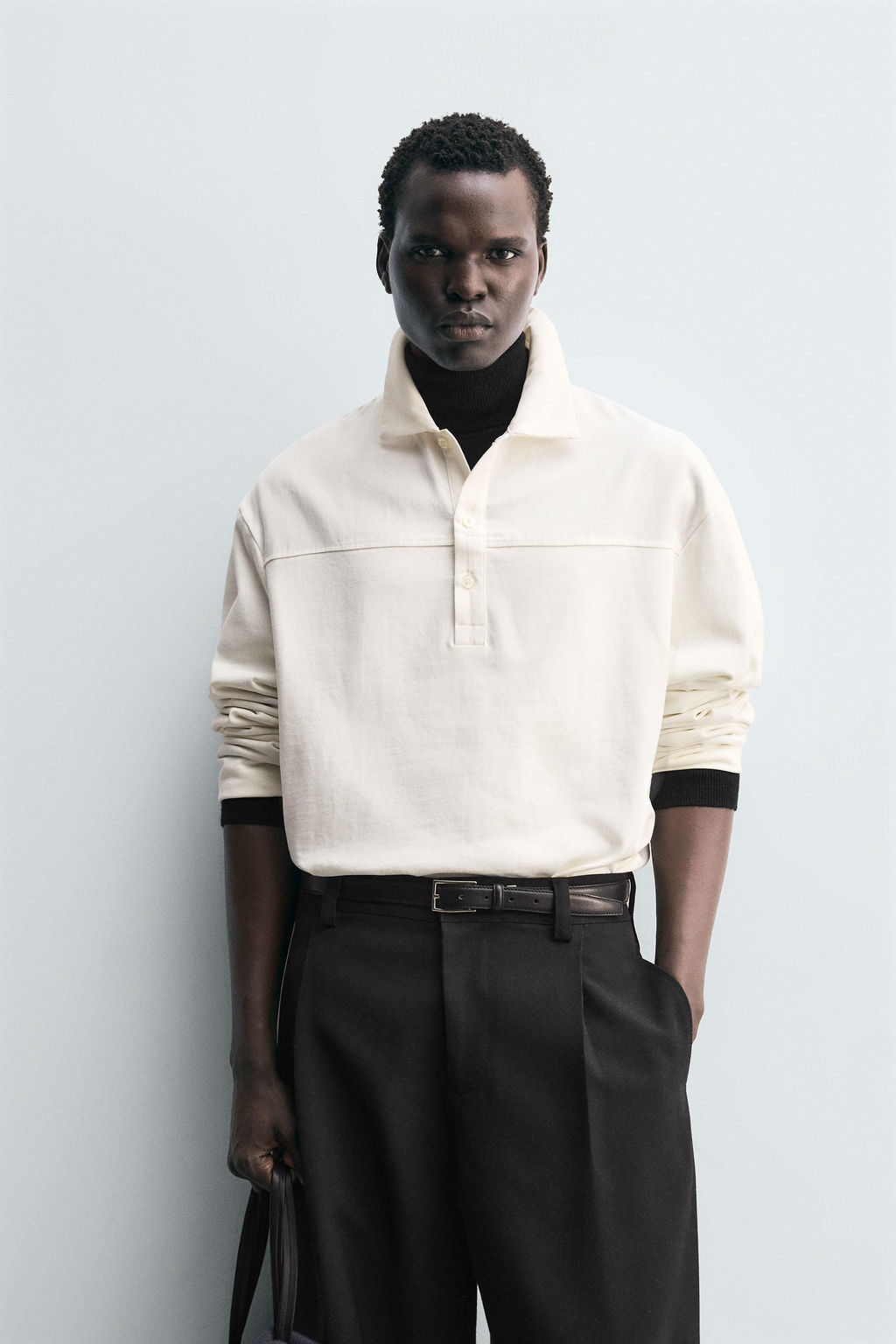 BOXY FIT TEXTURED POLO SHIRT