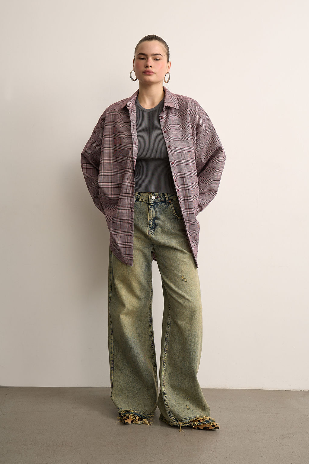 Рубашка оверсайз в клетку - Mollis фото 2