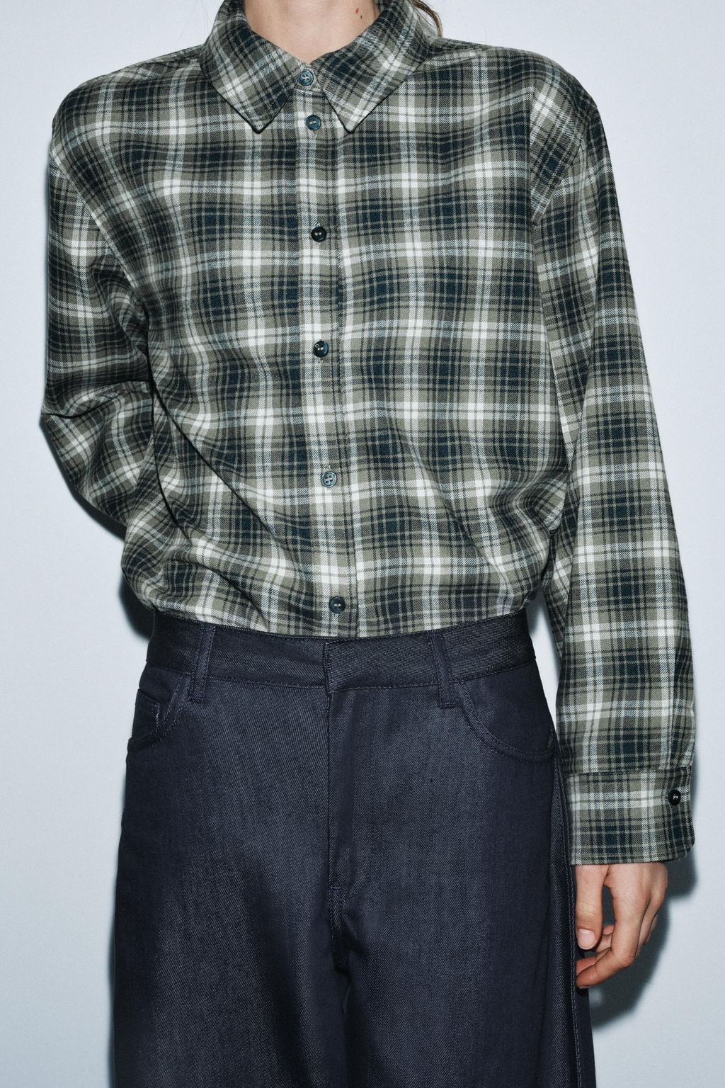 OVERSIZE CHECK SHIRT ZW COLLECTION - Zara фото 2