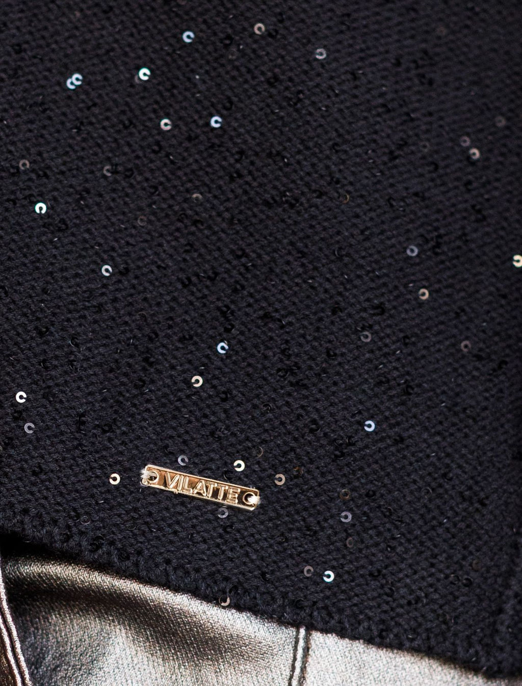 Джемпер из хлопковой пряжи с пайетками - Vilatte фото 5