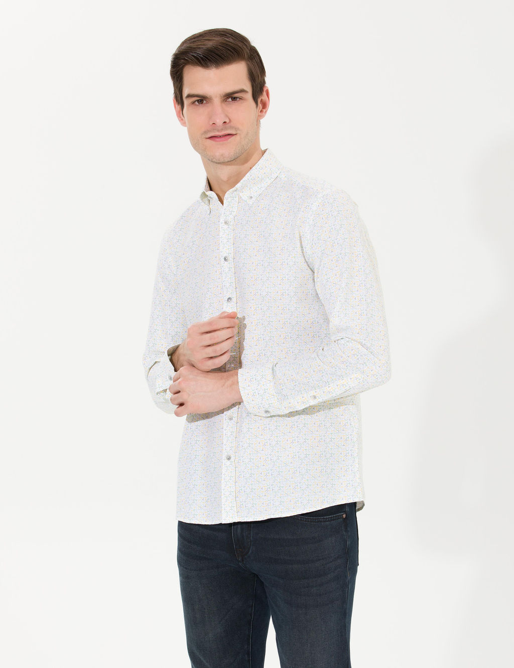 A__k Sar_ Slim Fit Uzun Kollu G_mlek