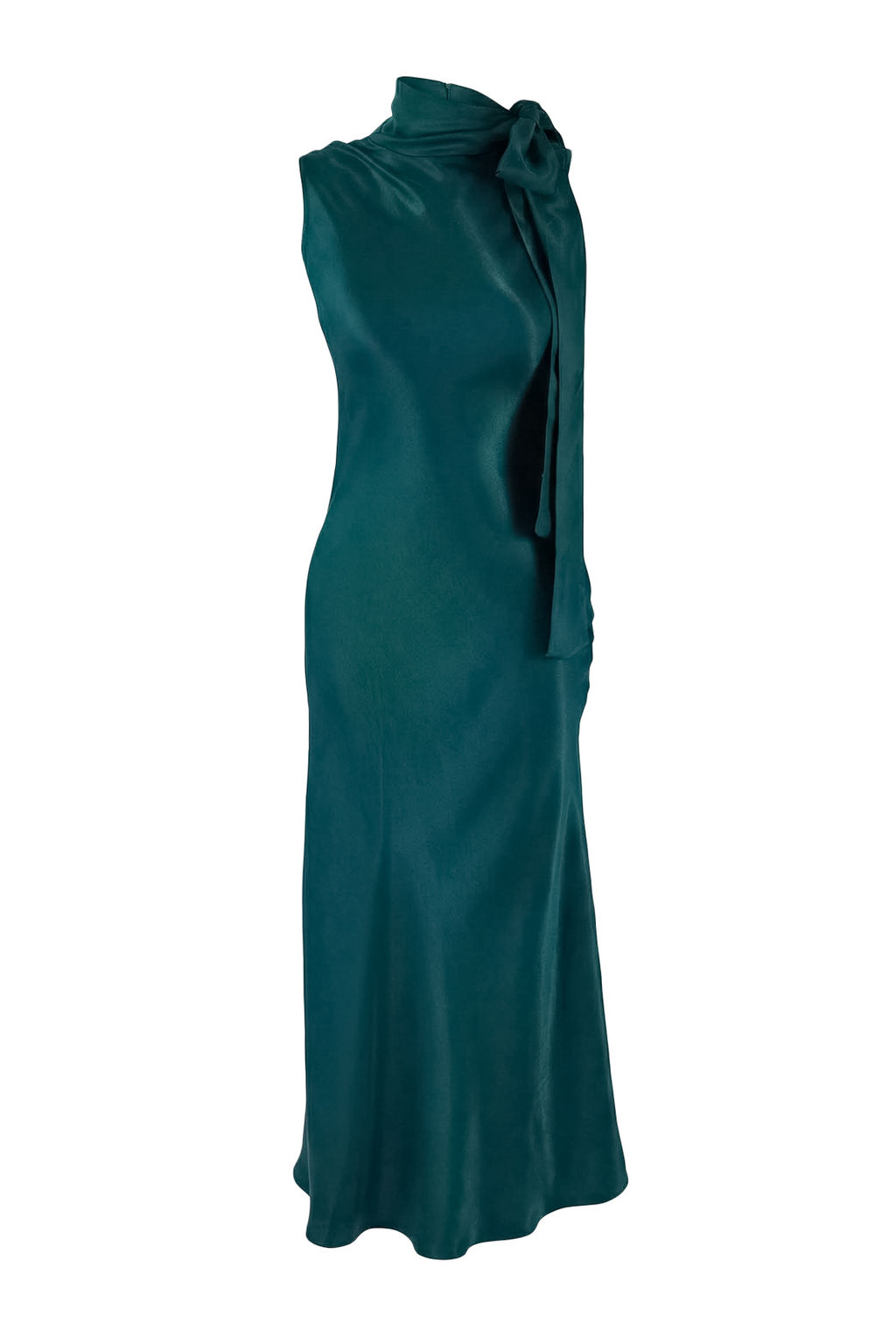 Zumrut Yesili Duz Dokuma Saten Midi Astars?z S?k/Gece Elbise - Trendyolmilla фото 11