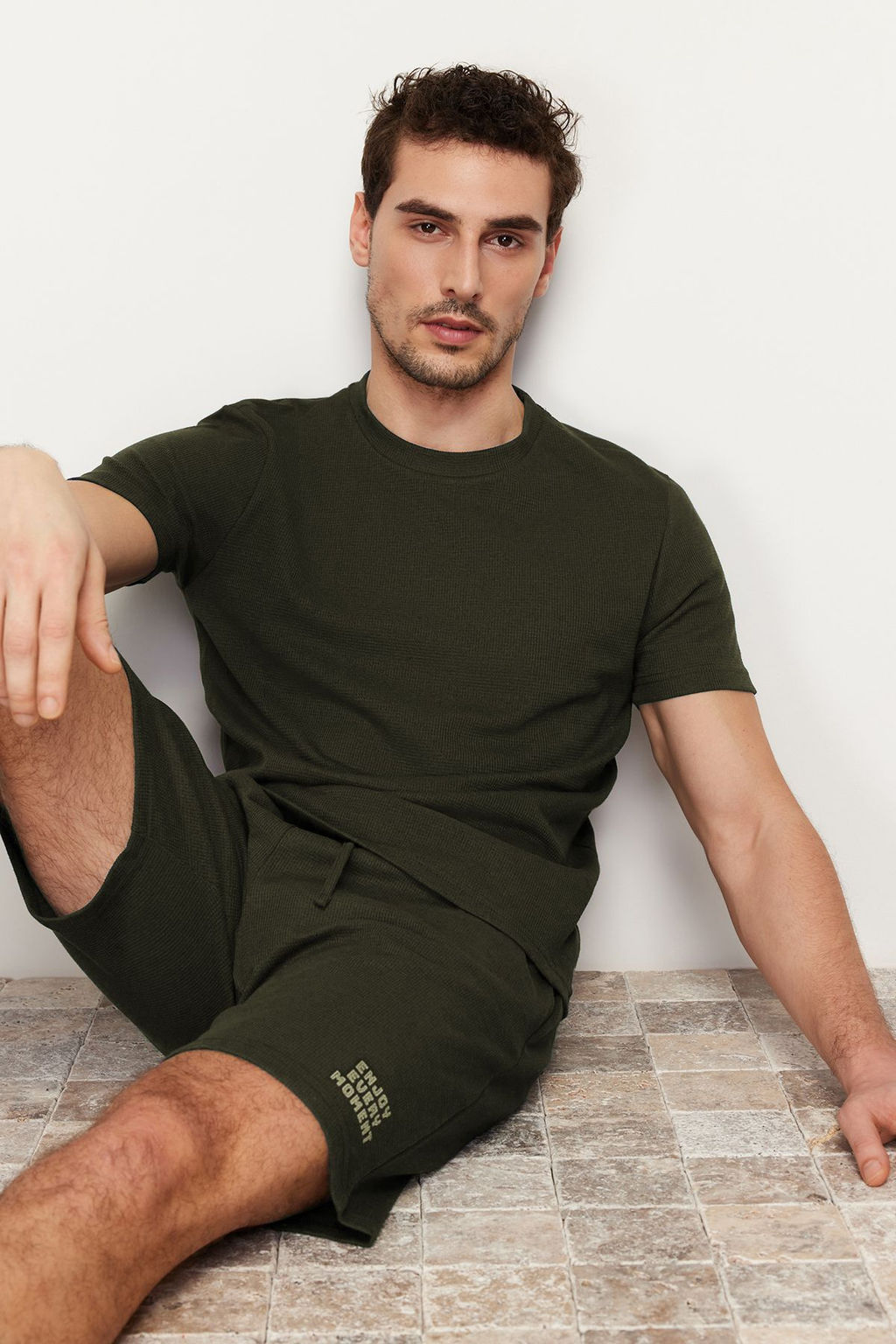 TRENDYOL MAN Mavi Regular Fit Waffle Sortlu Pijama Tak?m? TMNSS23PT00032 - Trendyolmilla фото 68