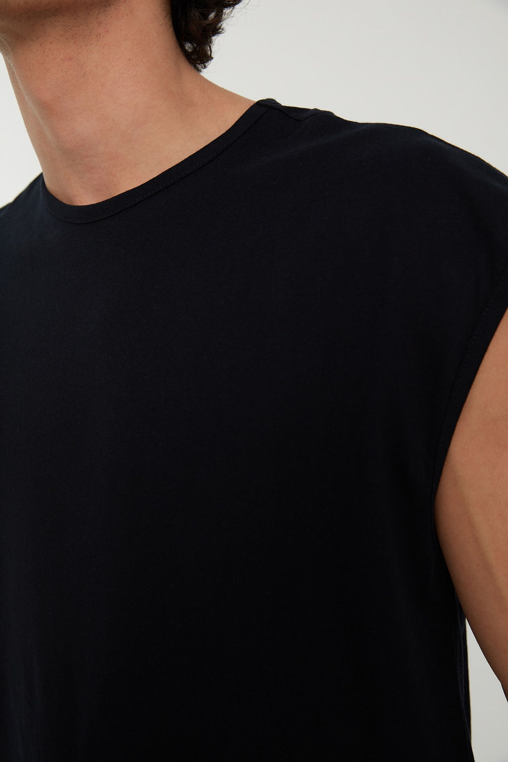 TRENDYOL MAN Basic Lacivert-Gri 2li Paket Oversize/Genis Kesim Pamuklu Kolsuz T-Shirt/Atlet TMNSS22AL0070 - Trendyolmilla фото 5