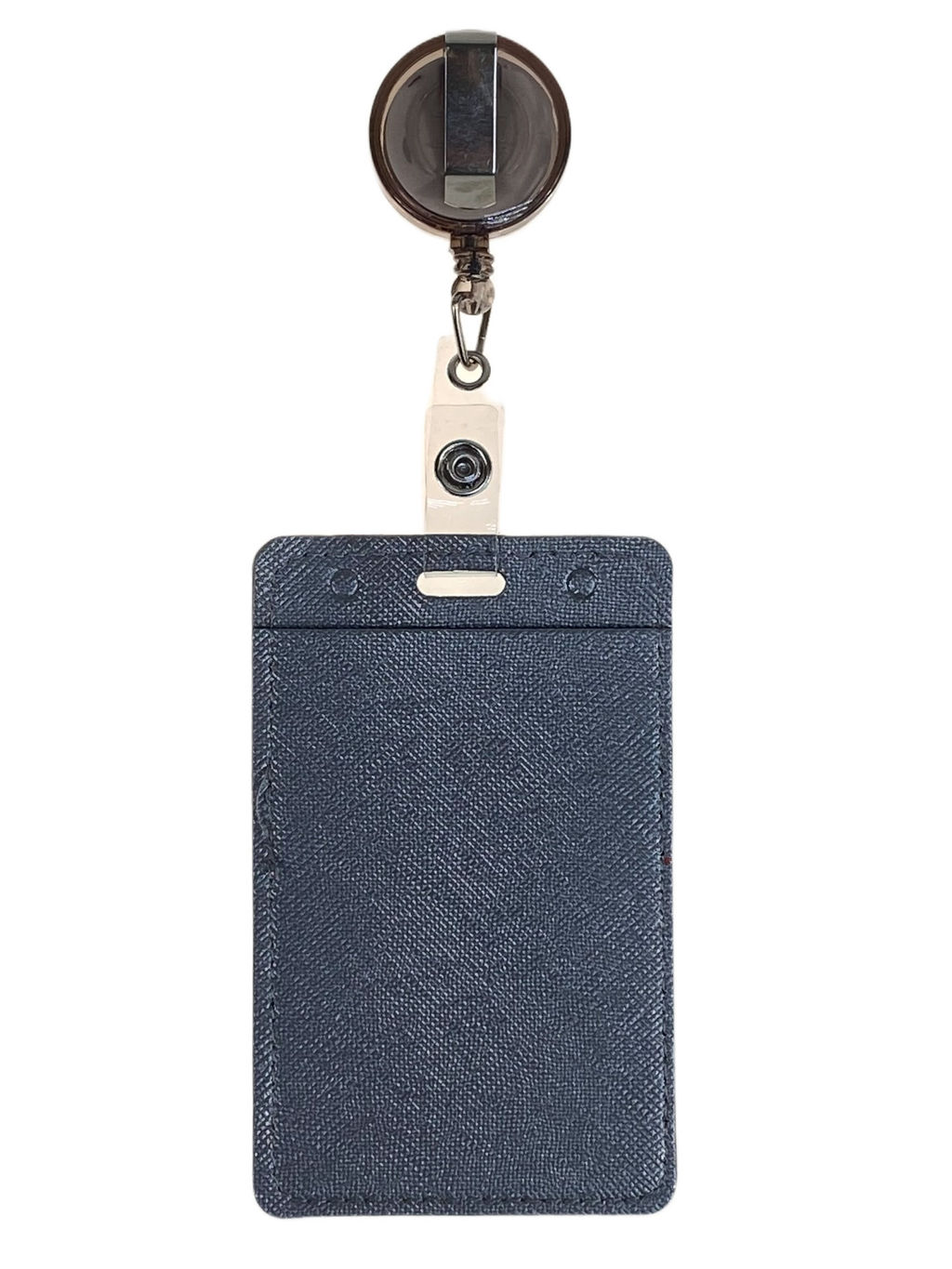 Бейдж с лентой на рулетке вертикальный, цвет серый - Greta фото 2