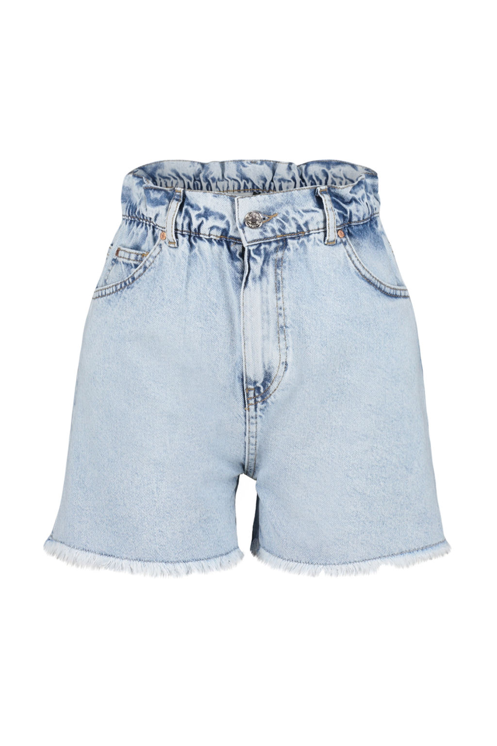 Ac?k Mavi Beli Lastikli Denim Sort TWOSS24SR00057 - Trendyolmilla фото 7