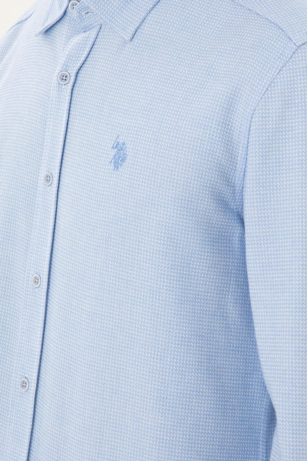 Мужская голубая рубашка с длинным рукавом - U.s. polo assn фото 7