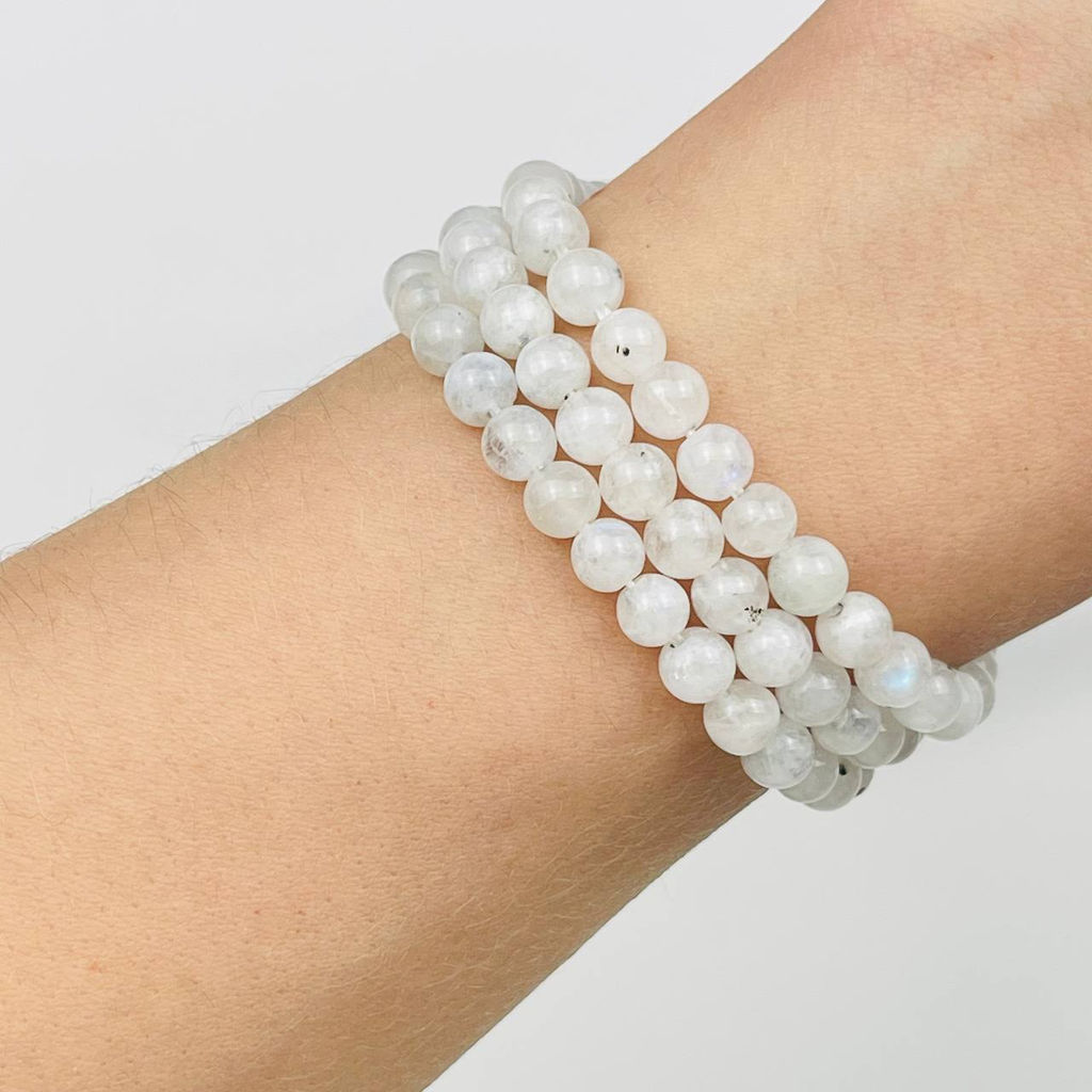 Бусины для украшений из Лунного камня с вкл.Турмалина (62 бусины) - Радуга самоцветов фото 2