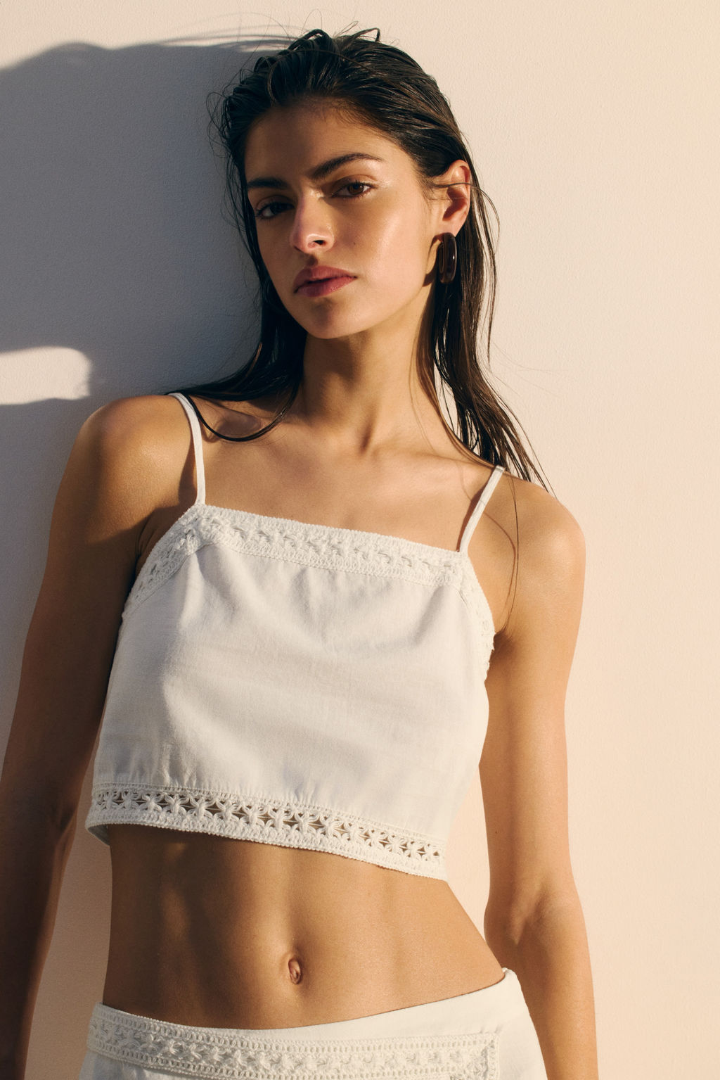 Top playero cropped en mezcla de lino - H&m фото 2