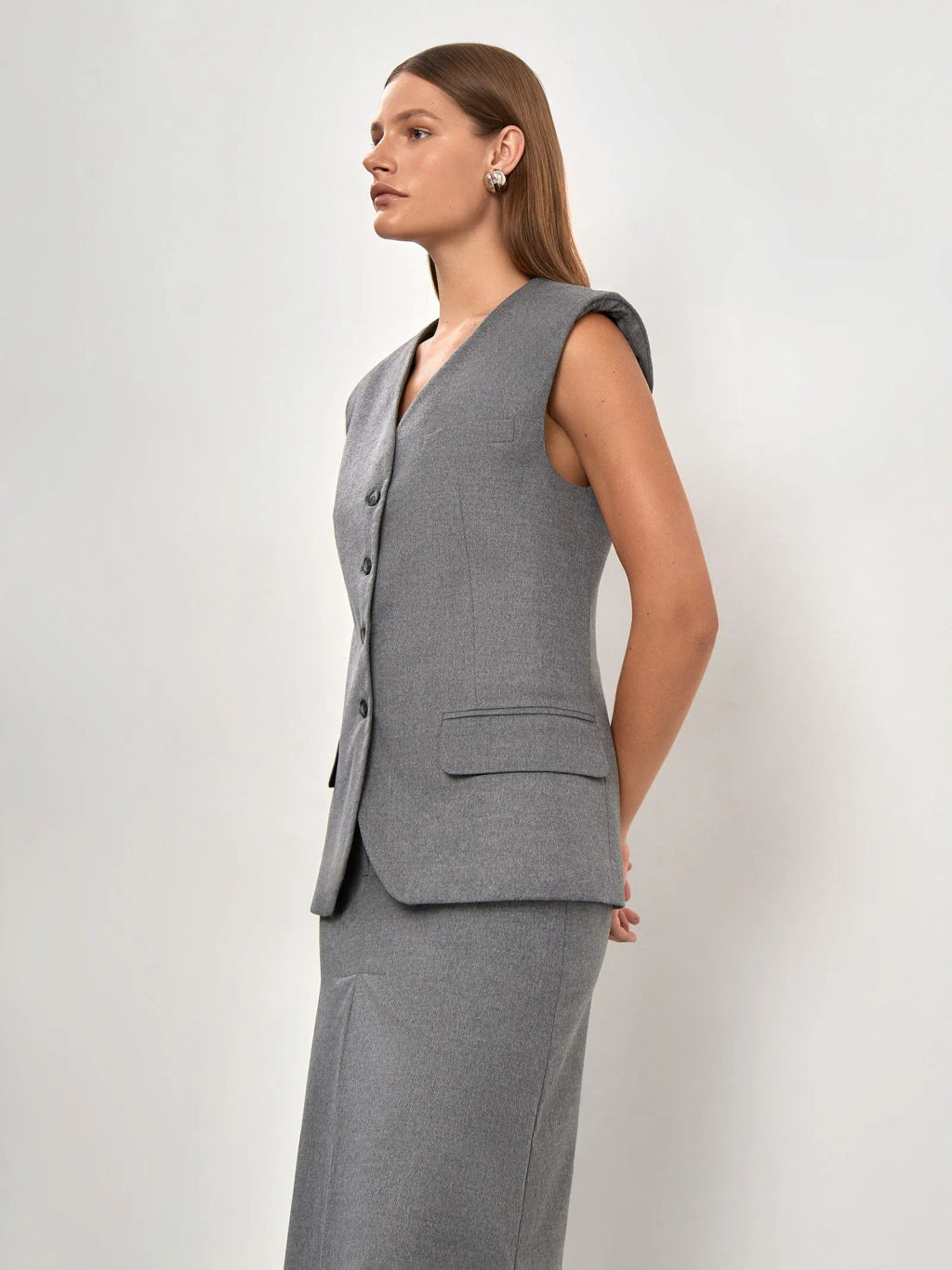 Жилет приталенного кроя - Emka фото 3