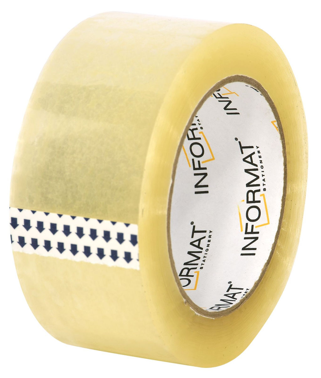 Клейкая лента упаковочная INFORMAT 48 мм х 117 м, 43 мкм, прозрачная