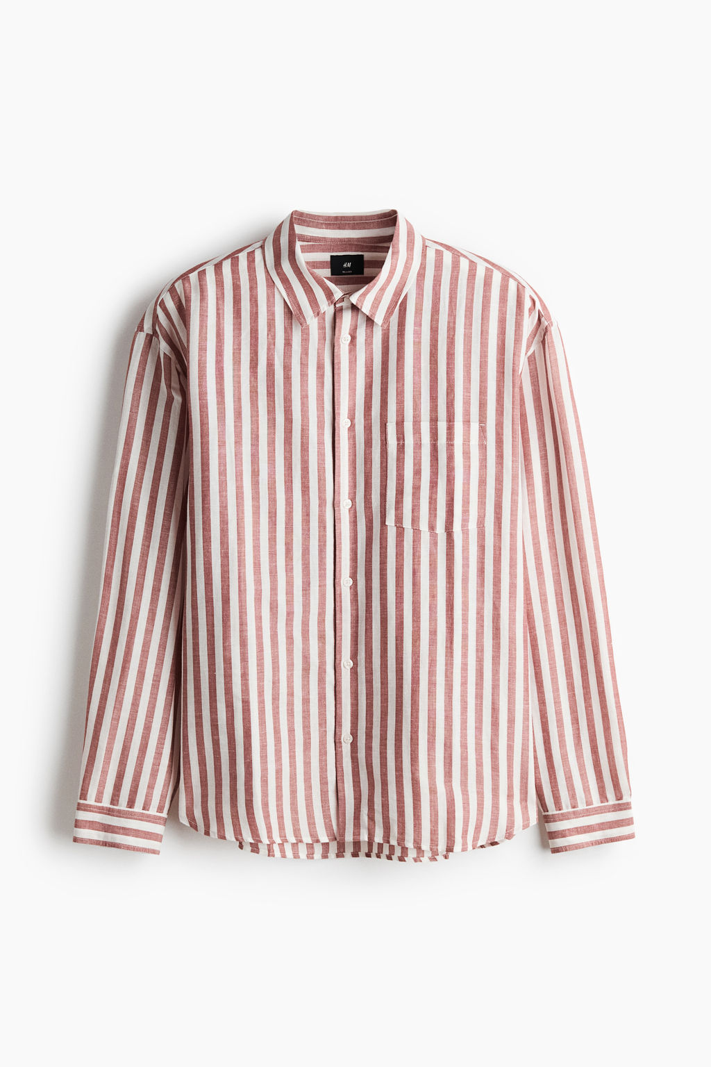 Camisa en mezcla de lino Relaxed Fit - H&m фото 5