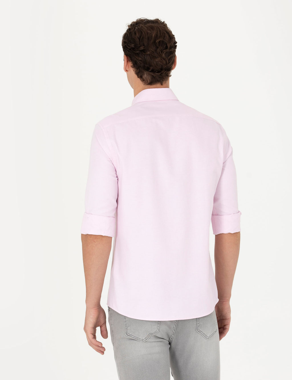 Pembe Slim Fit Uzun Kollu G_mlek