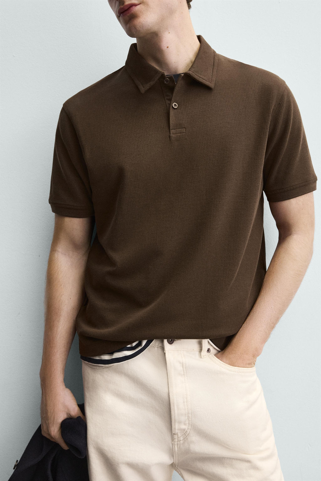 POLO REGULAR FIT ESTRUCTURA / Marr?n - Zara фото 5
