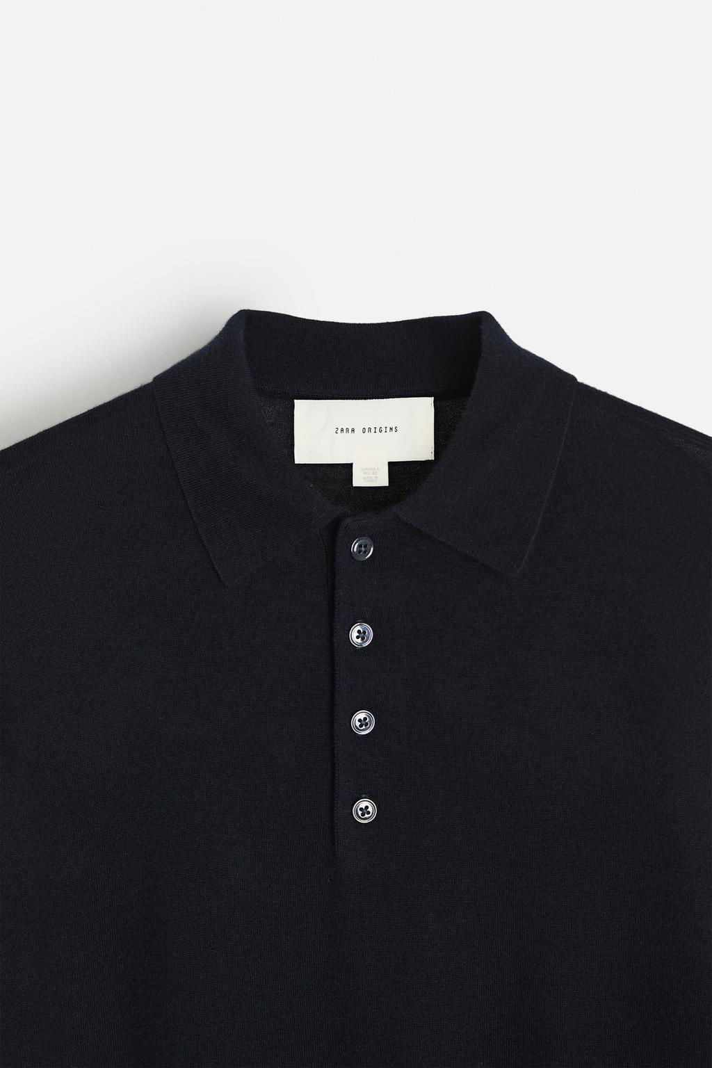 LIGHTWEIGHT WOOL AND CASHMERE KNIT POLO SHIRT - Zara фото 8