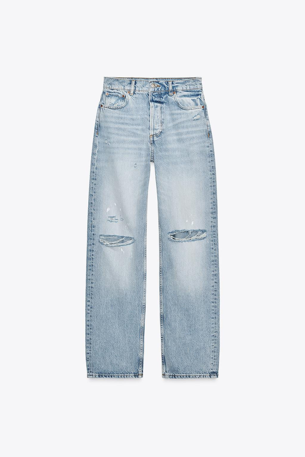 ZW COLLECTION HIGH-WAIST SLIM FIT RIPPED JEANS - Zara фото 6