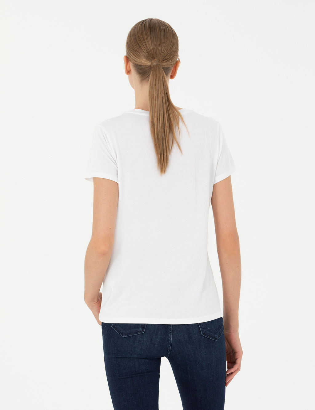 Beyaz Regular Fit Basic Ti__rt